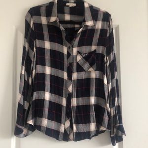 Stitch Fix Le Lis Navy and Flannel Shirt